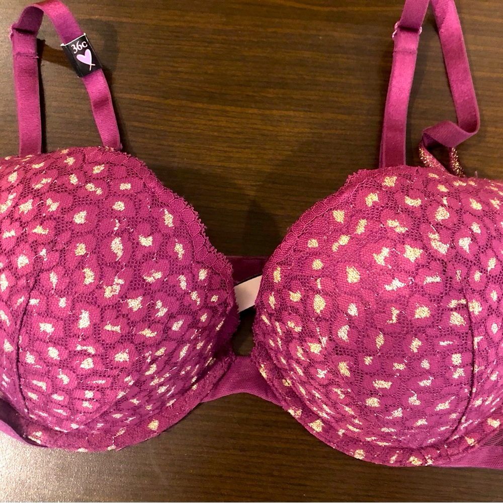 𝅺victoria's SECRET Sexy Tee Push-Up Leopard Lace Bra